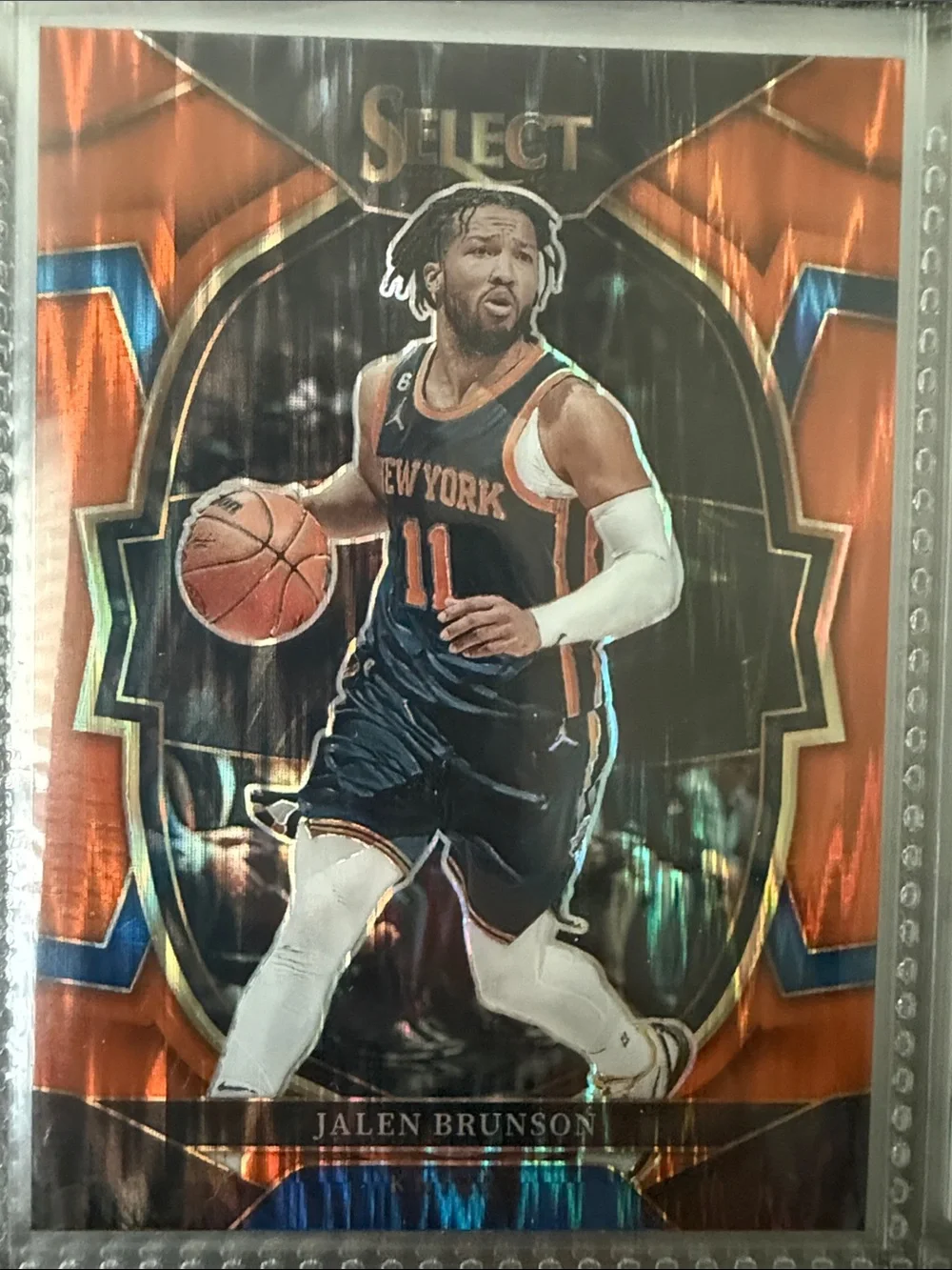 Orange and Blue Basketball Wall Art - Branded Sports Card Display